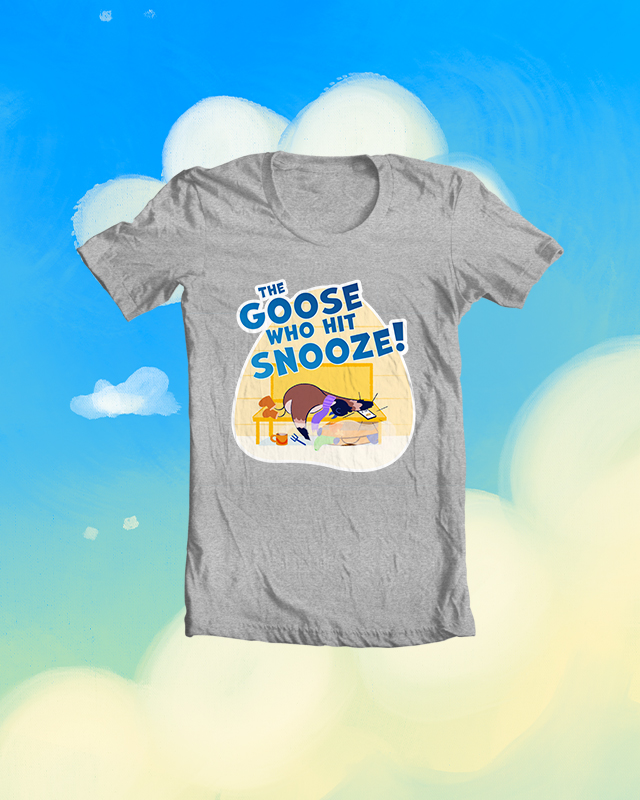 Emilio the goose official t-shirt front sport grey